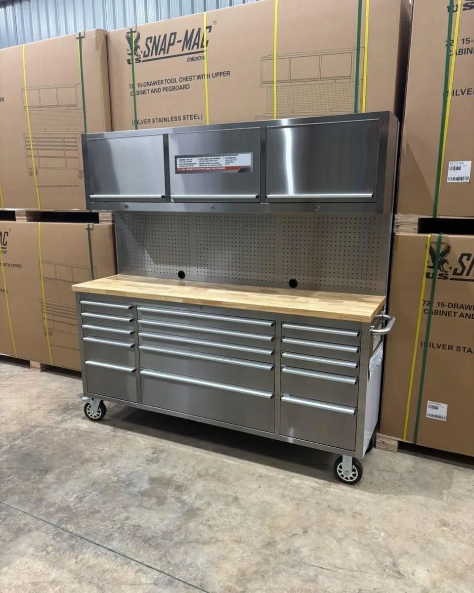 NEW 72inch 15 DRAWER TOOL CHEST WITH UPPER CABINET - Image 1