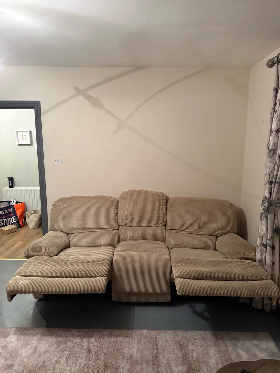 Suede cream sofas - Image 1