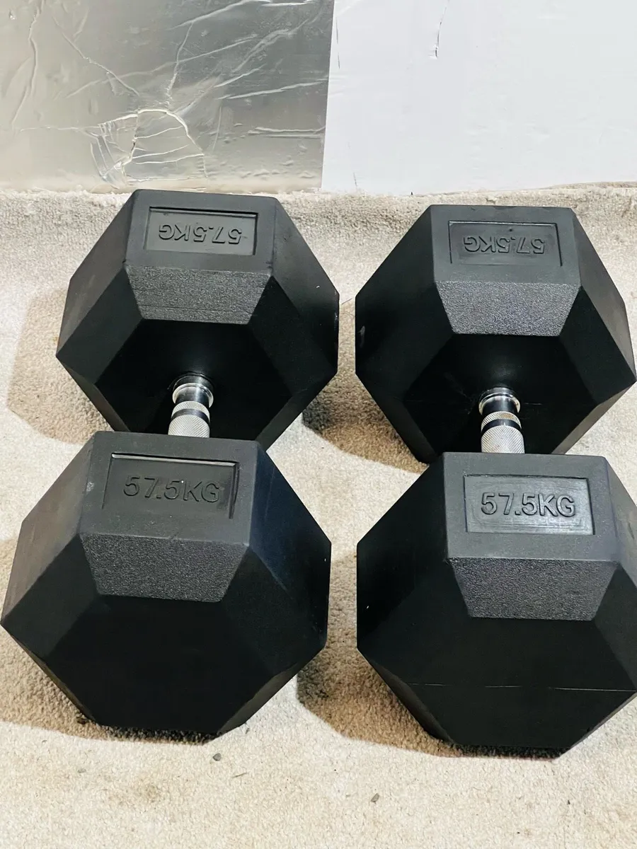 2X 57.5 HEX DUMBBELLS - Image 1