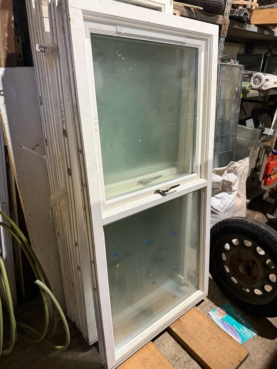 Three mahogany sash effect tall windows. - Image 1