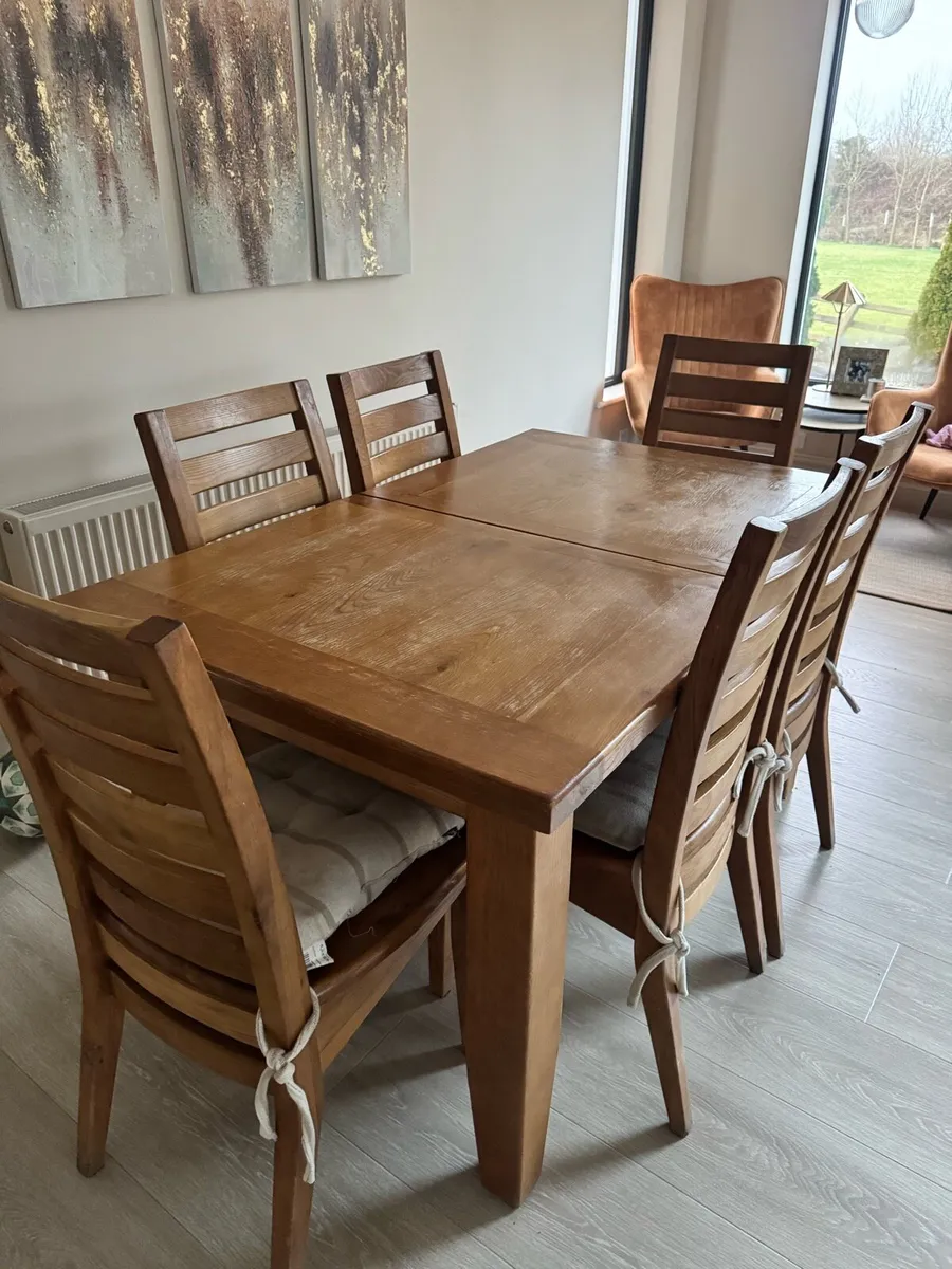 Solid Wood Extendable Table & 6 Chairs - Image 1