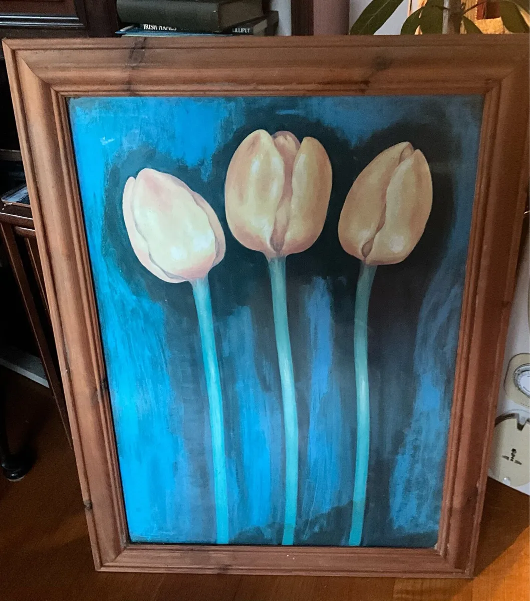 ‘TULIPS’  Large Picture with Quality Wooden Frame - Image 2