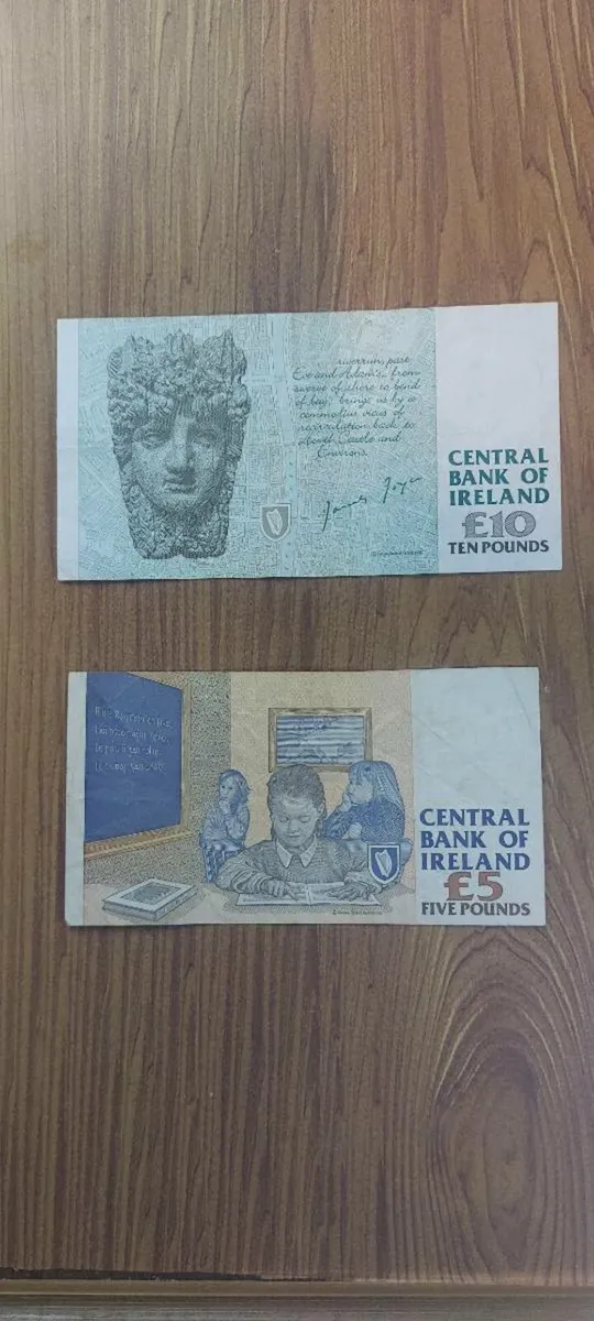 Irish Pound Notes C Series 5 and 10 pound - Image 2