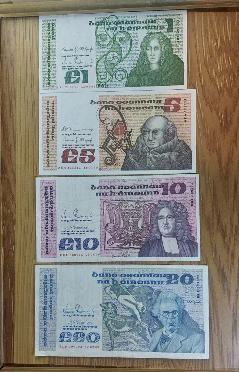 Irish Pound Notes B Series set 1.5.10.20 pound - Image 1
