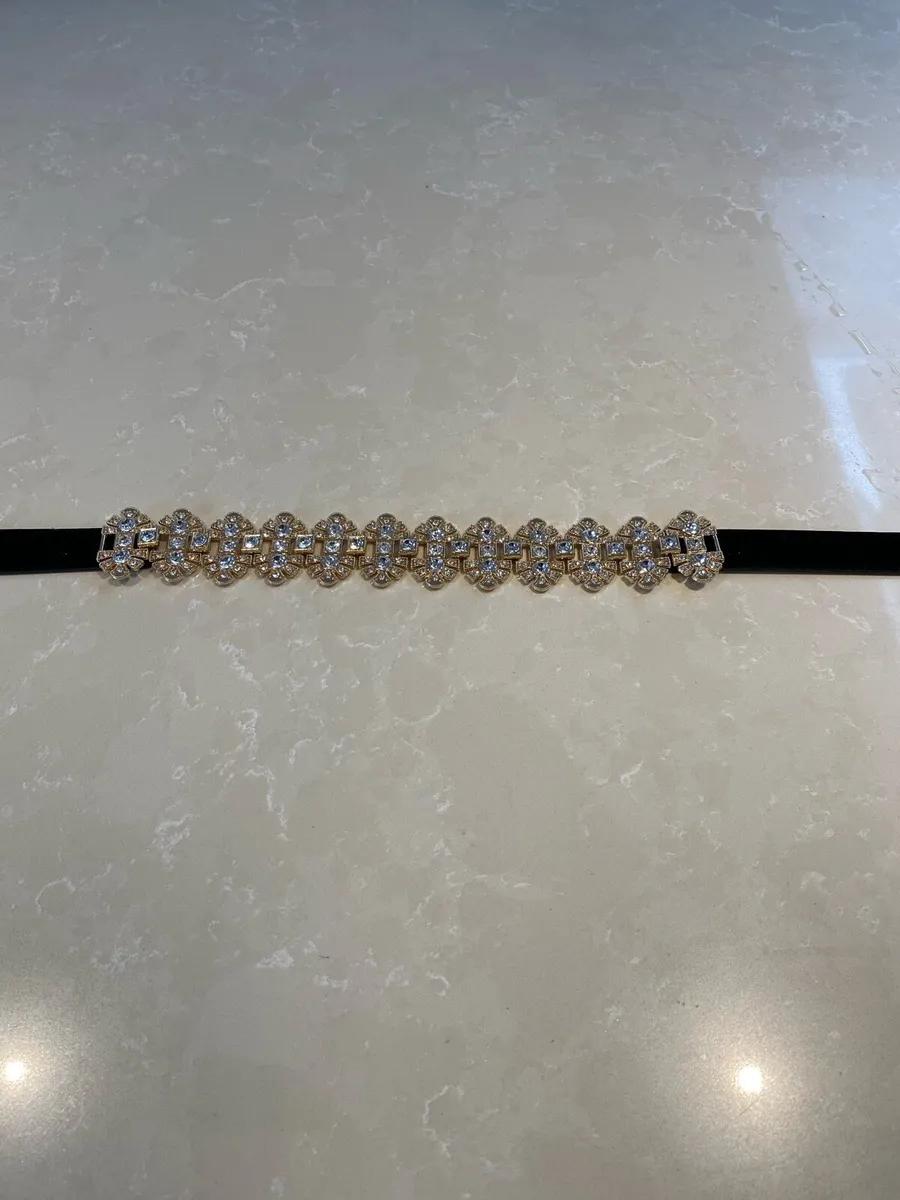 Ladies Stylish Black Satin Belt - Image 1