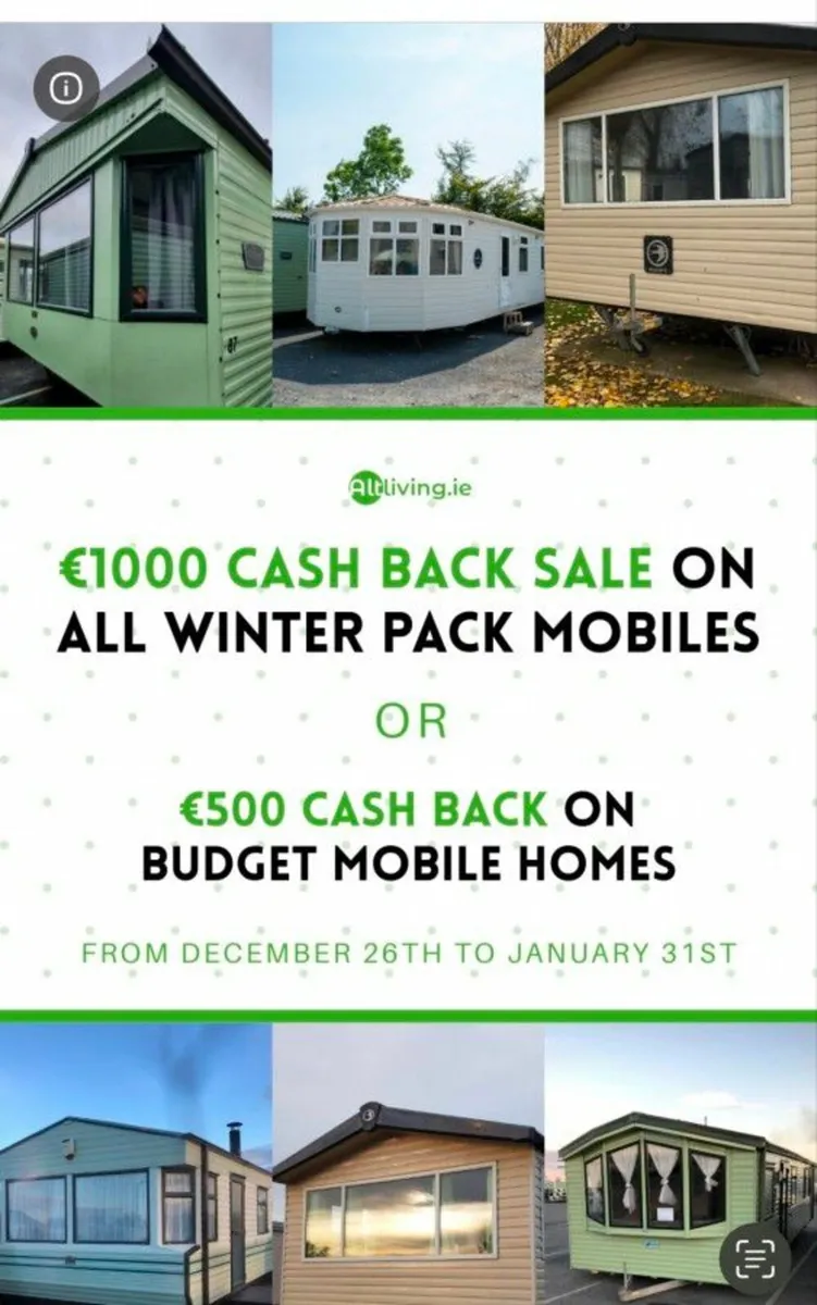 Winter Sale - Cash back on mobile homes purchased.