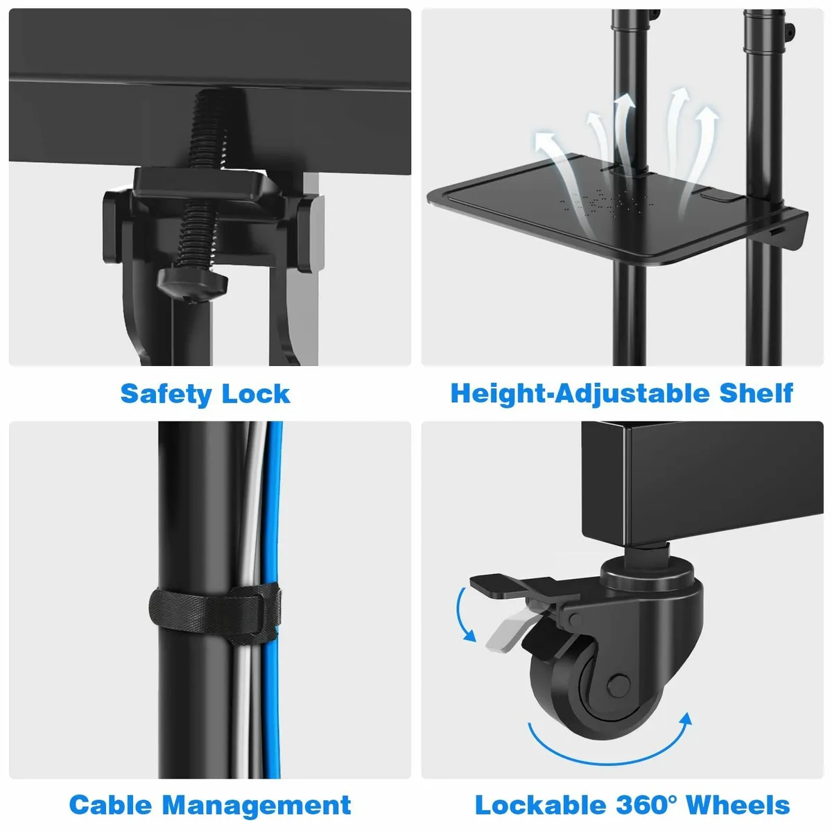 Mobile TV Stand on Wheels 32-80 Inch LCD LED - Image 3