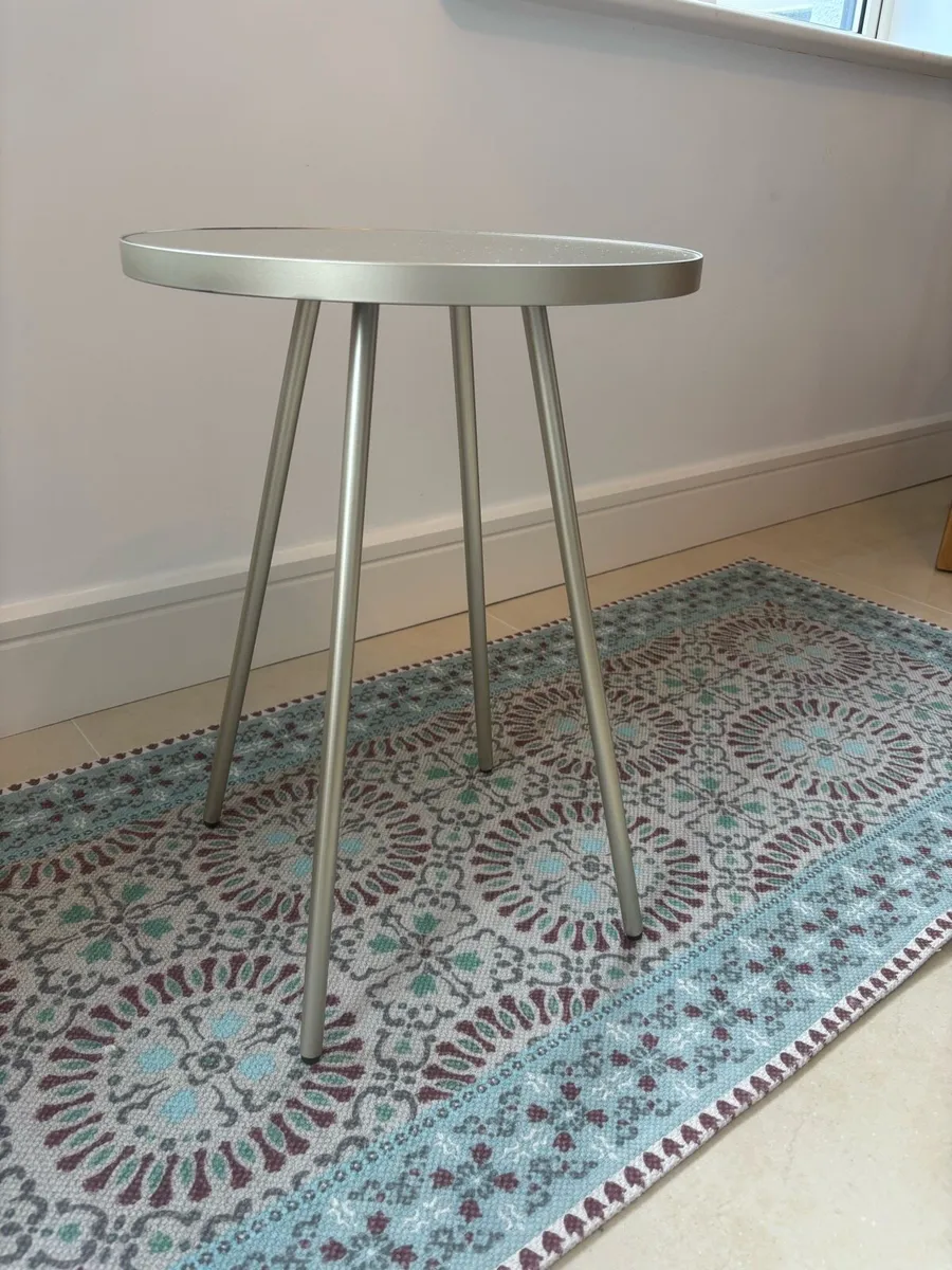 M&S Gold & Mirror Round Side Table - Image 2