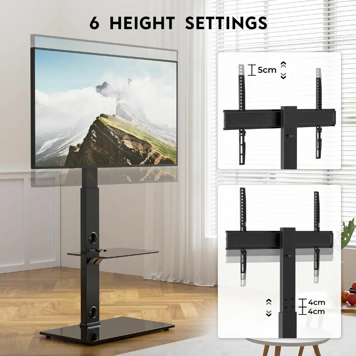 Floor TV Stand 30-70 inch Swivel Height Adjust - Image 2