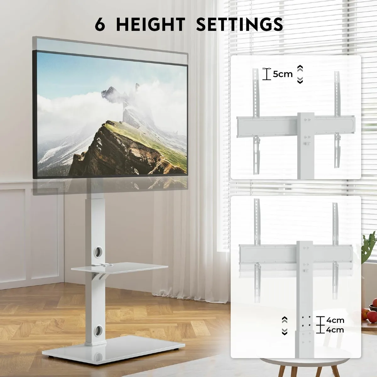 Floor TV Stand 30-70 inch TVs Height Adjust - Image 2