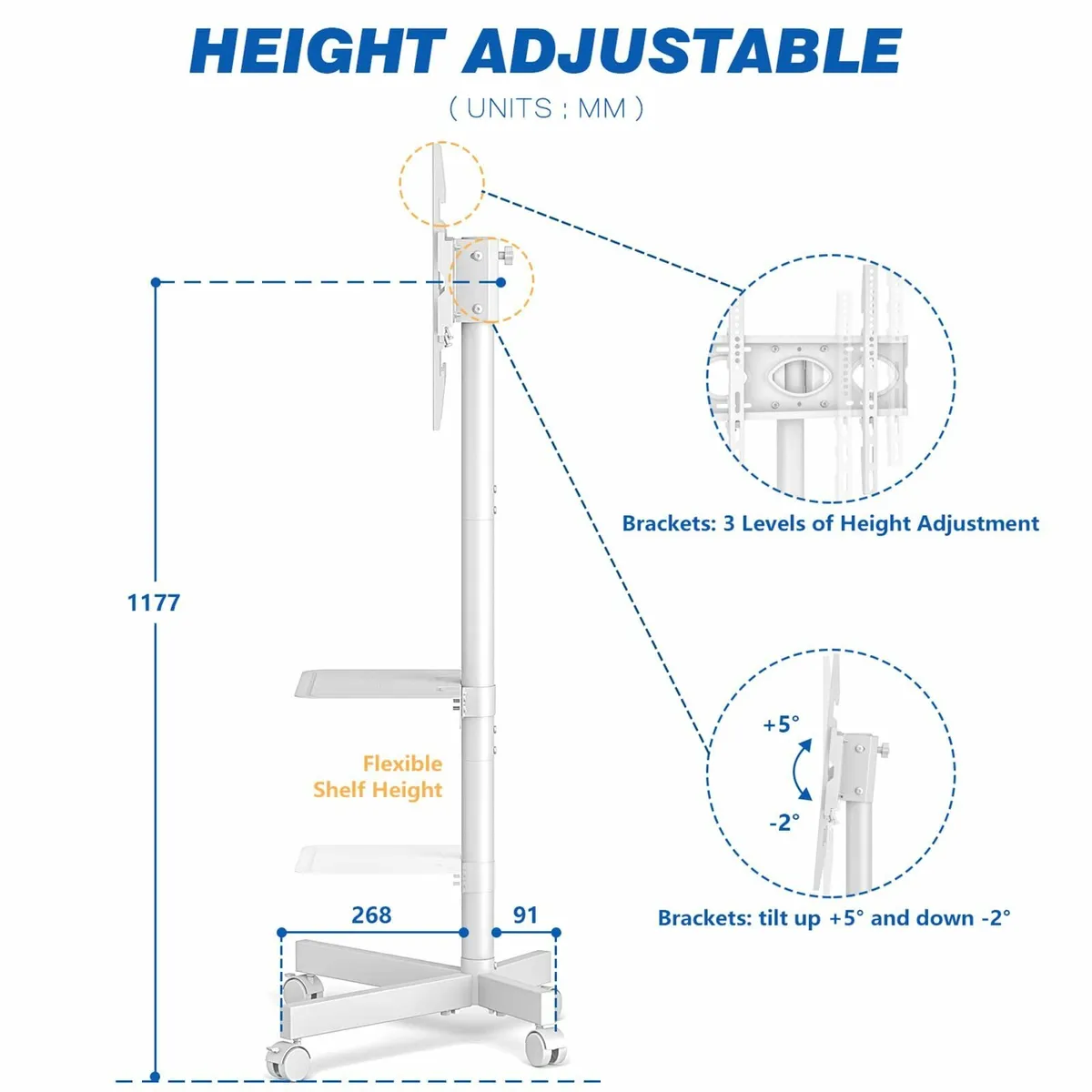 TV Stand Wheels 27-60 LCD LED Flat Screen - Image 3