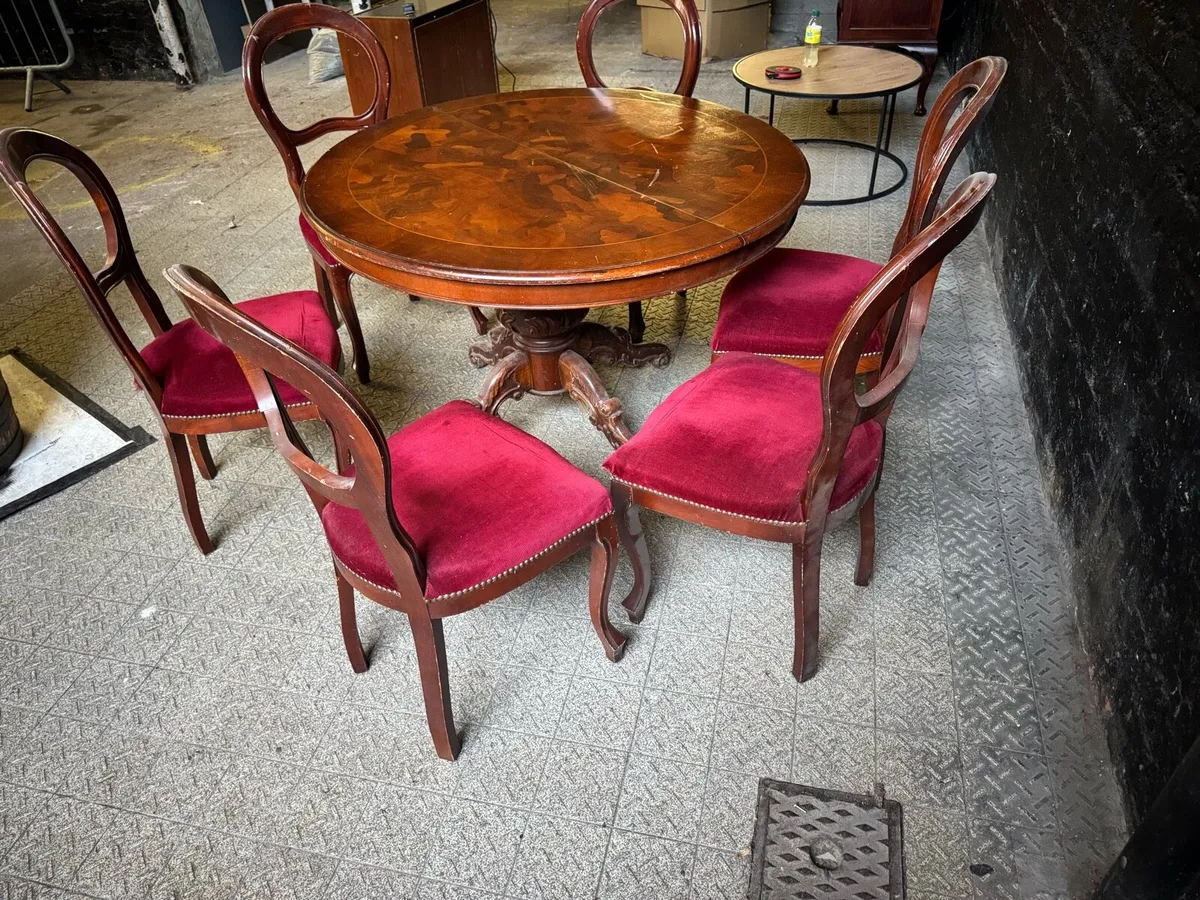 Antique Table and Chairs - Image 2