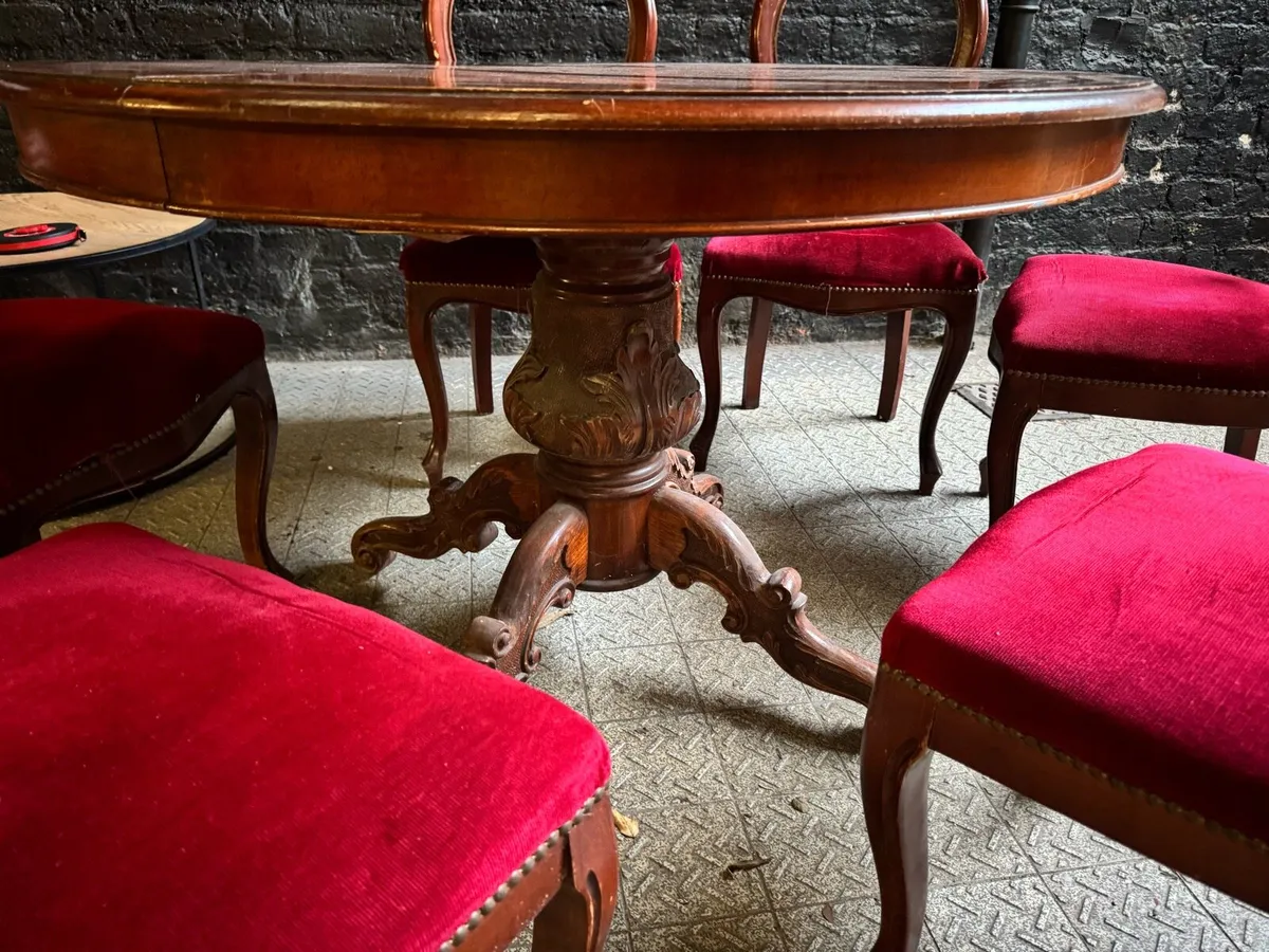 Antique Table and Chairs - Image 4