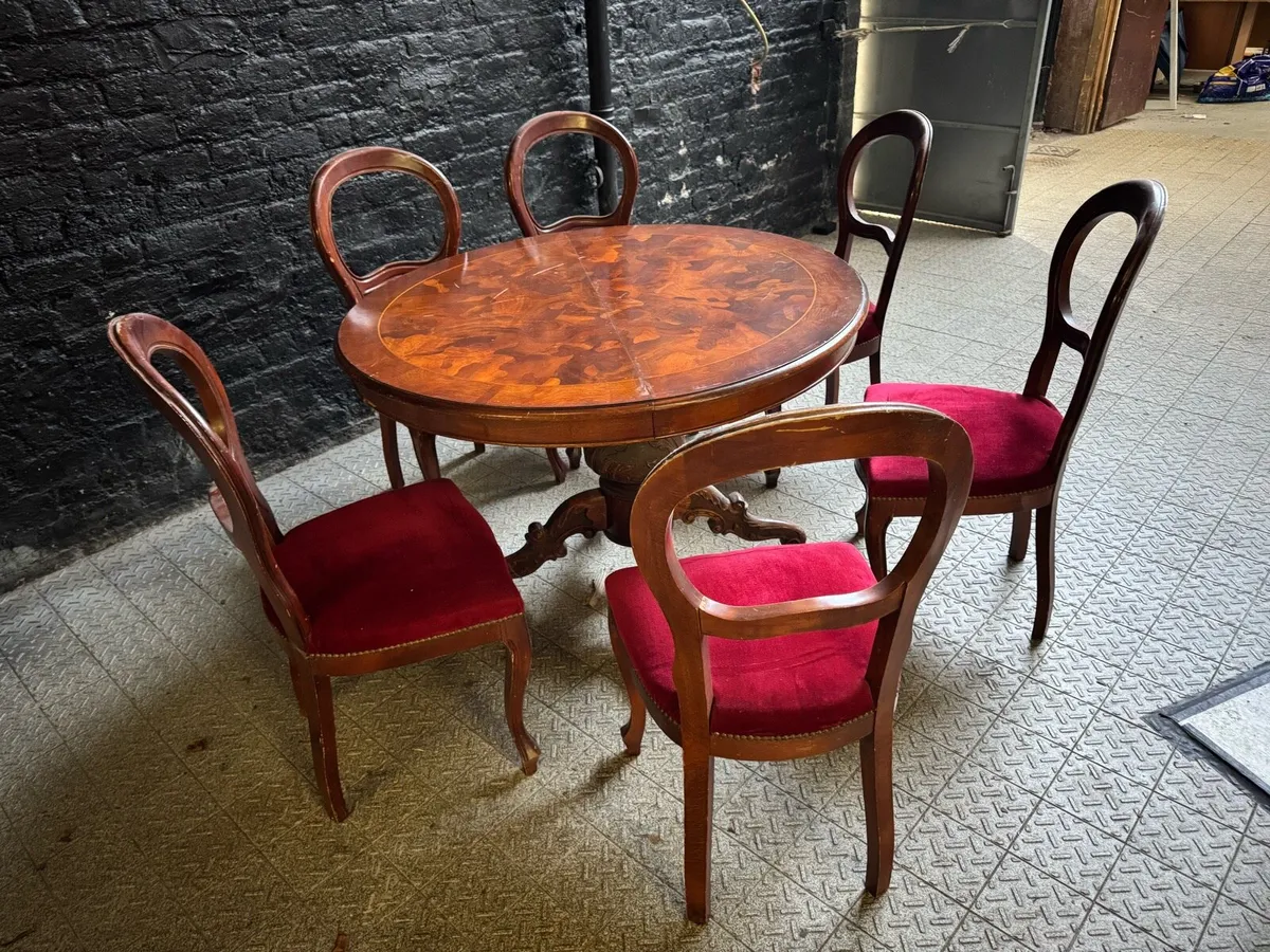 Antique Table and Chairs - Image 1