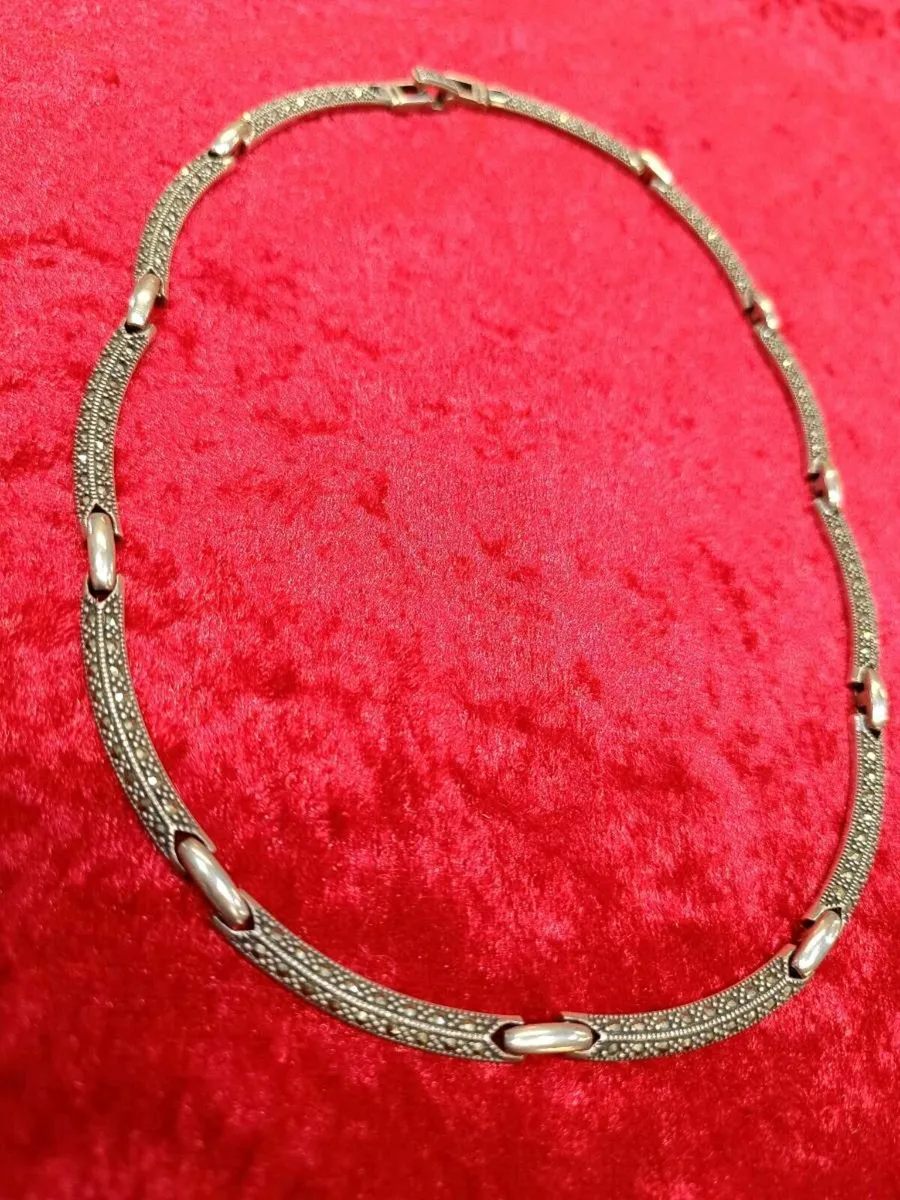 Vintage Silver & Marcasite Necklace - Image 2