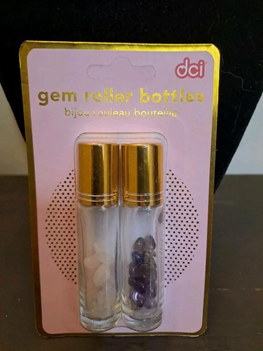 Gem Roller Bottle Set Rose Quartz Amethyst - Image 1