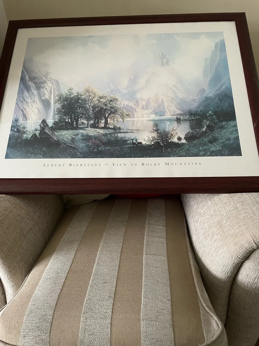 Beautiful glass mahogany framed scenic picture - Image 2