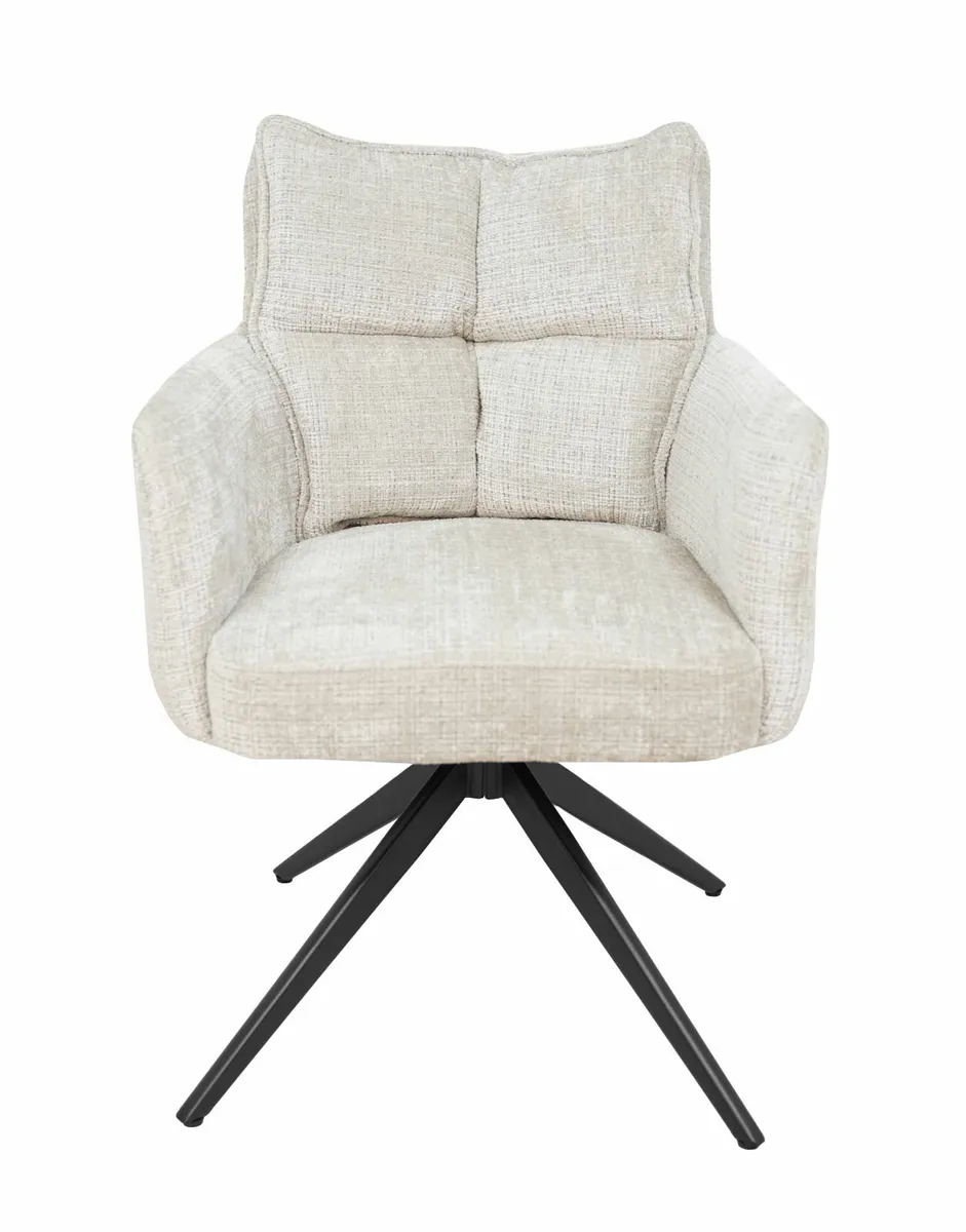 Cremona Swivel Armchair – Light Grey Chenille 360 - Image 2
