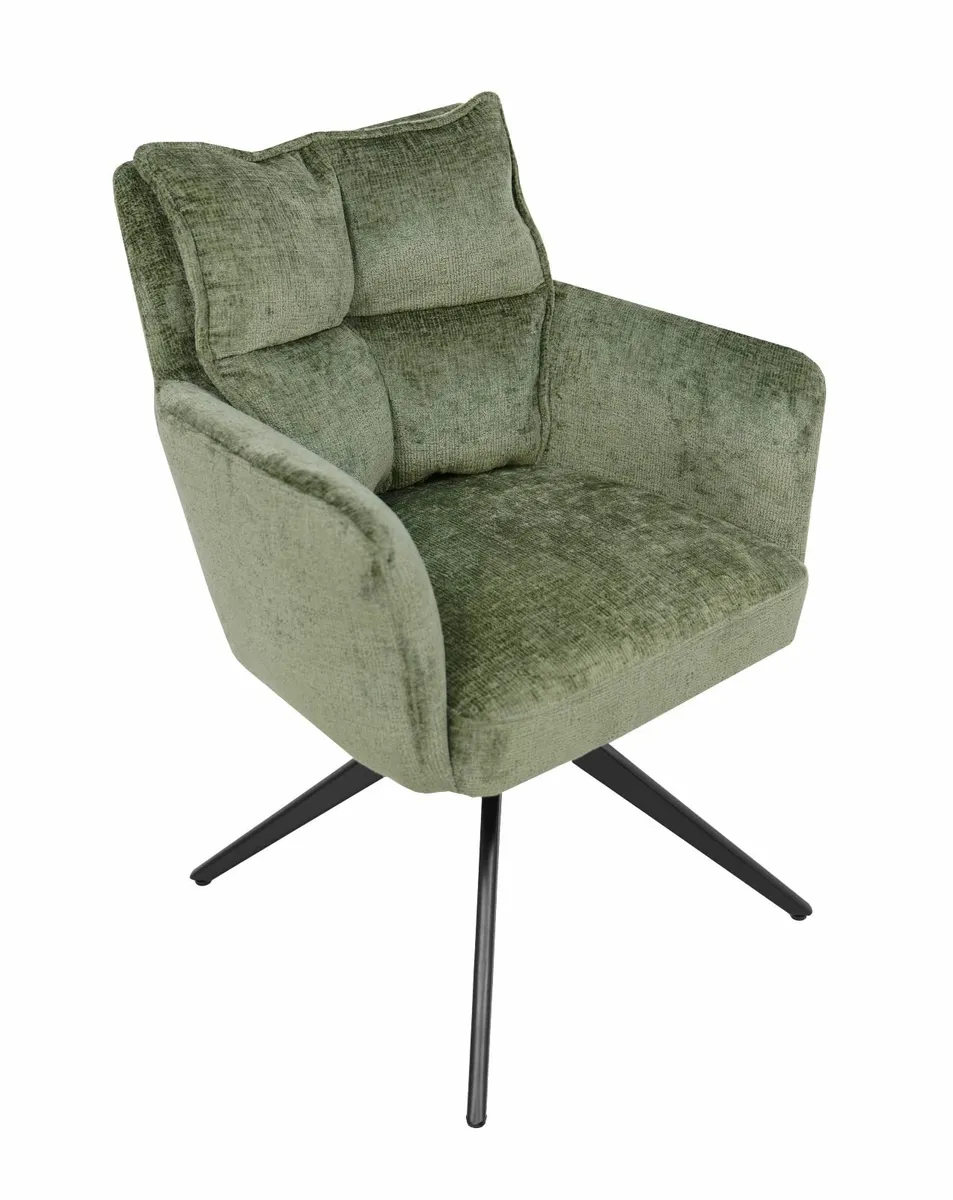 Cremona Swivel Armchair – Light Grey Chenille 360 - Image 3