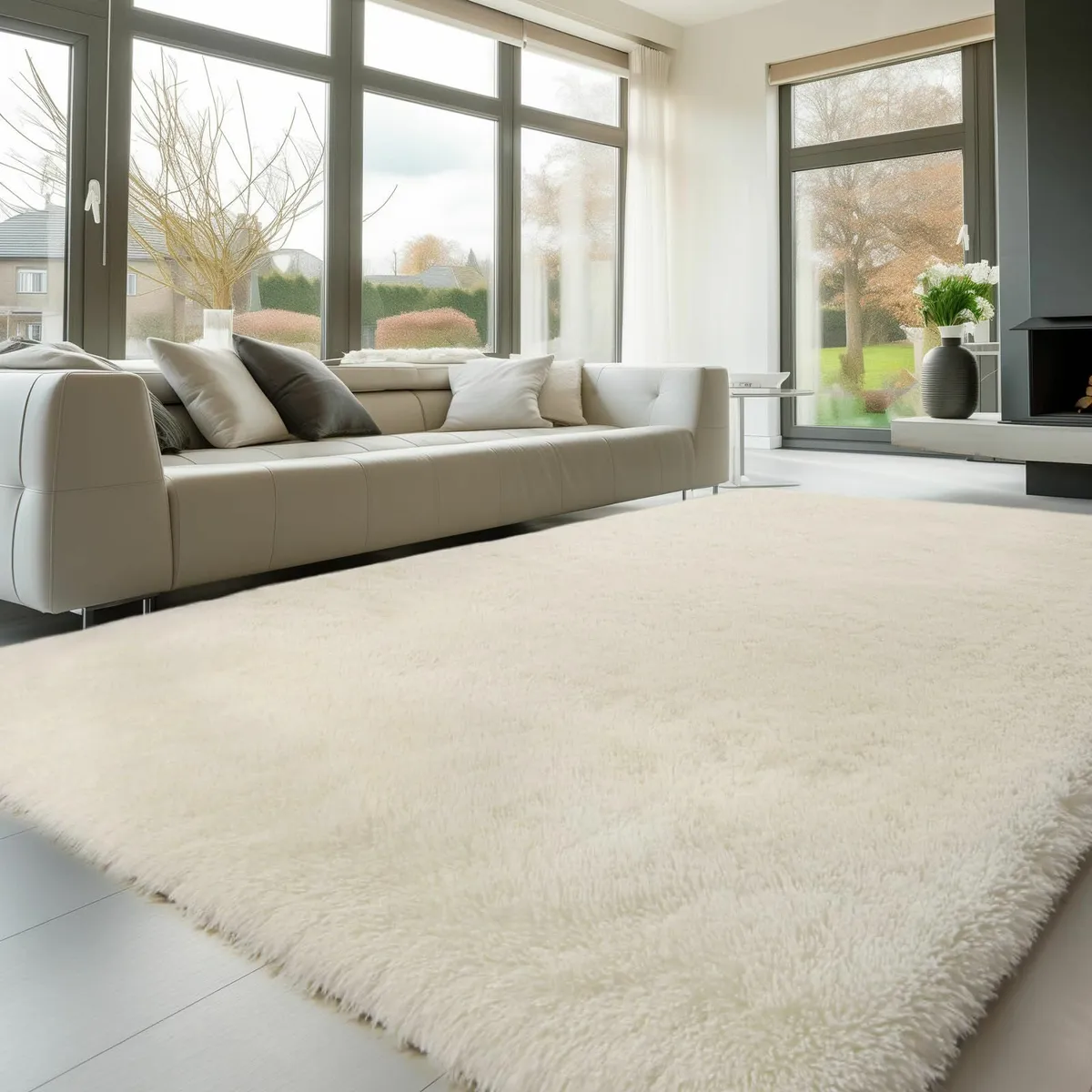 Living Room 300x425cm white Rugs Soft  Fluffy - Image 1