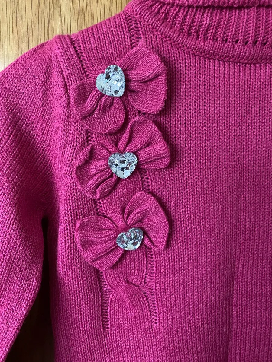 Girl’s Brand New Pink Roller Neck Knitted Dress - Image 3