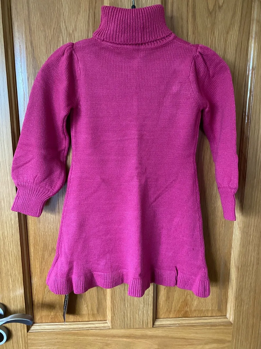 Girl’s Brand New Pink Roller Neck Knitted Dress - Image 4
