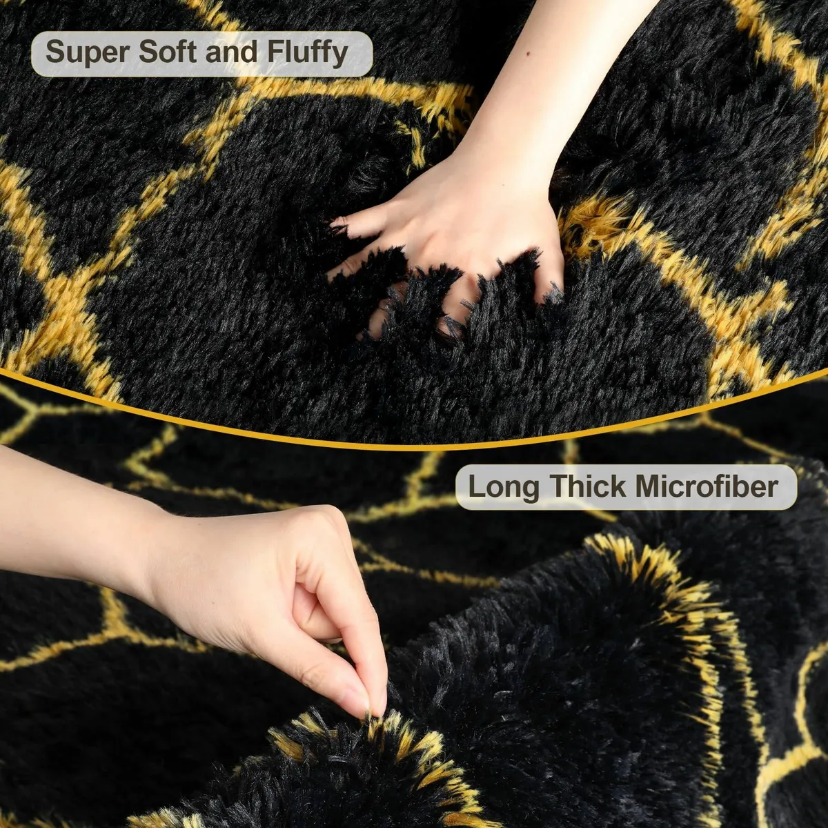 Living Room 160x230cm Large Grey Rug Soft Fluffy - Image 2