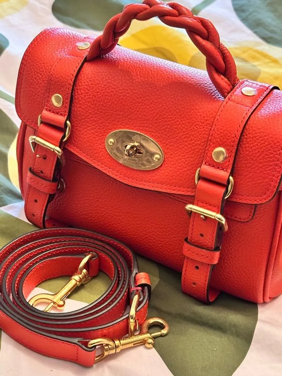 Mulberry Mini Alexa Bag in Coral Orange - Image 1