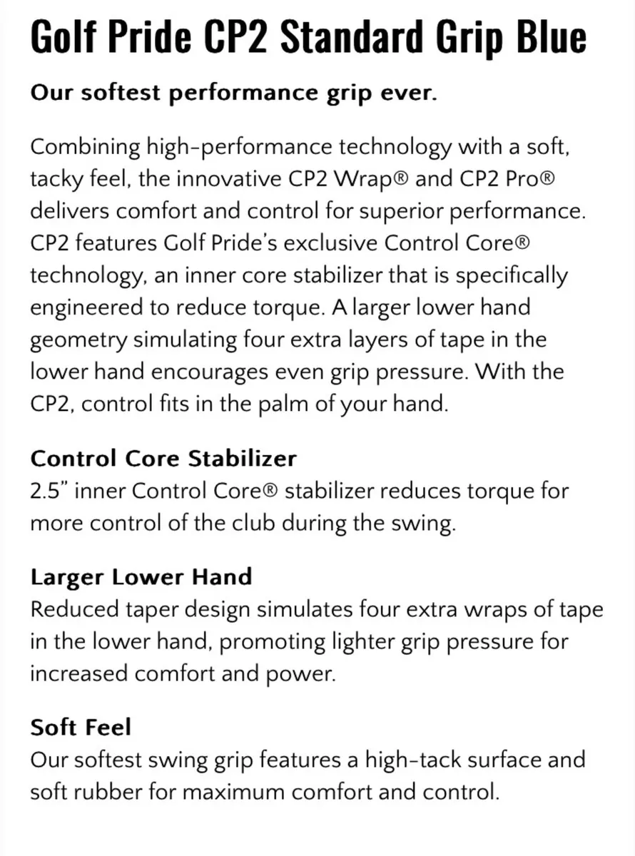 Golf Pride CP2 Wrap Grips ( Standard x 10 ) - Image 4