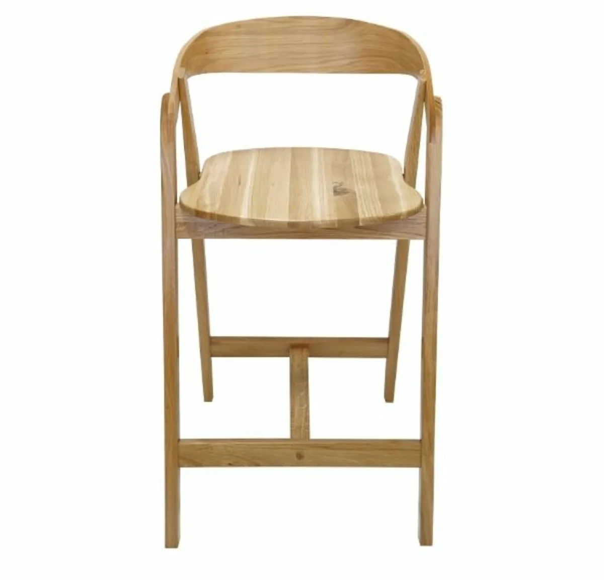Nordic Oak Embrace Bar Stool with Curved Backrest - Image 4