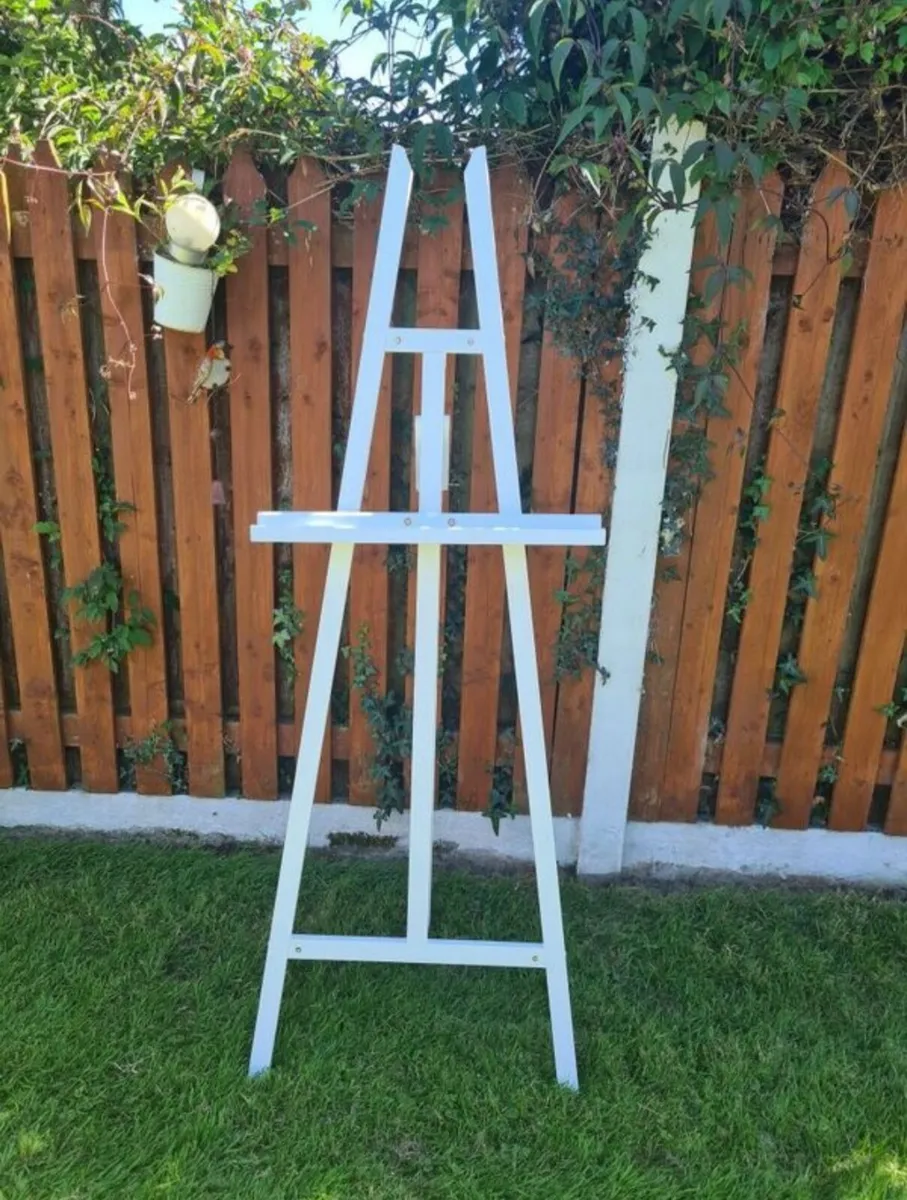 White Easel Sign for Rent