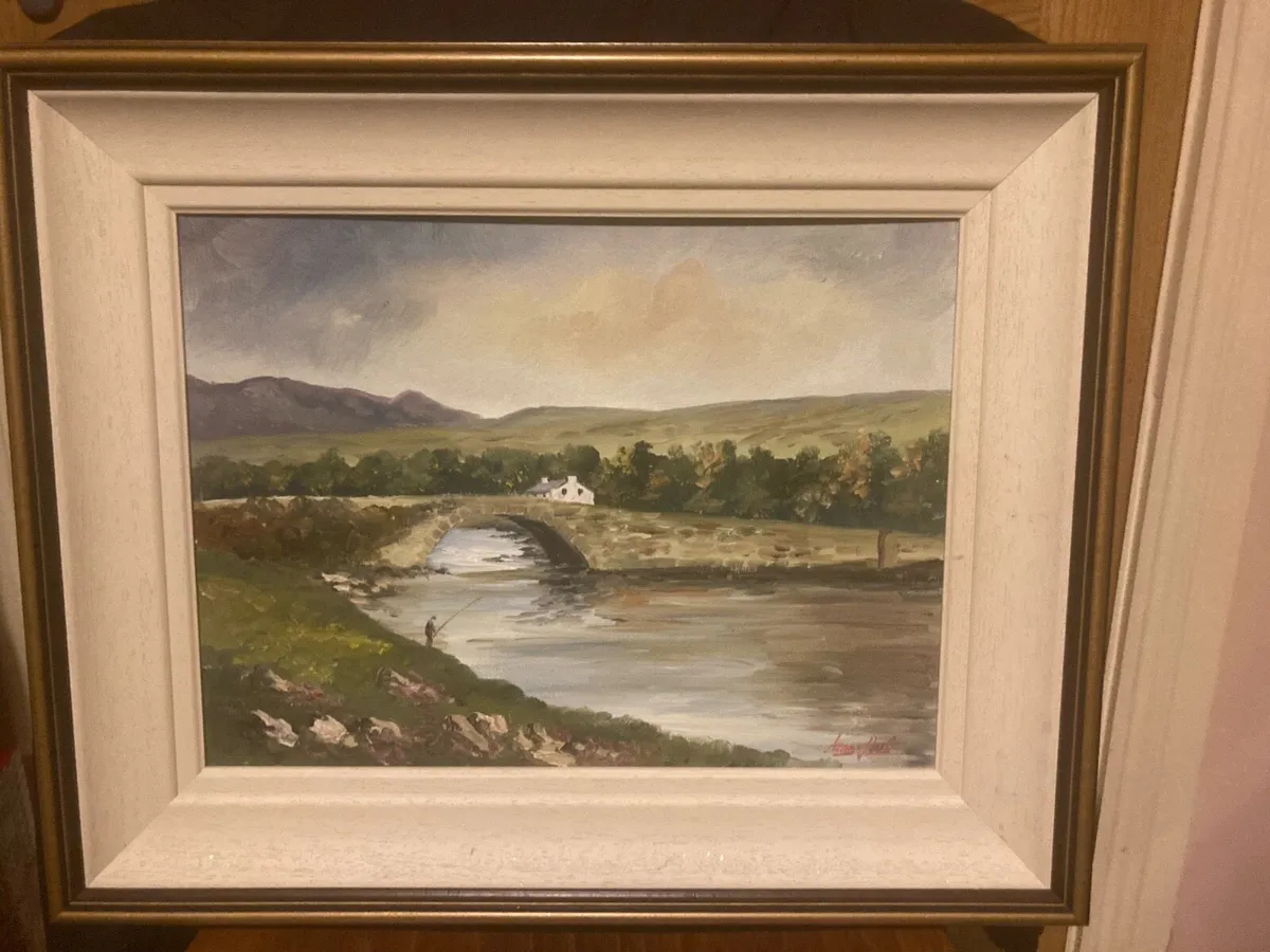 Lackagh bridge Donegal oil painting free postage - Image 1