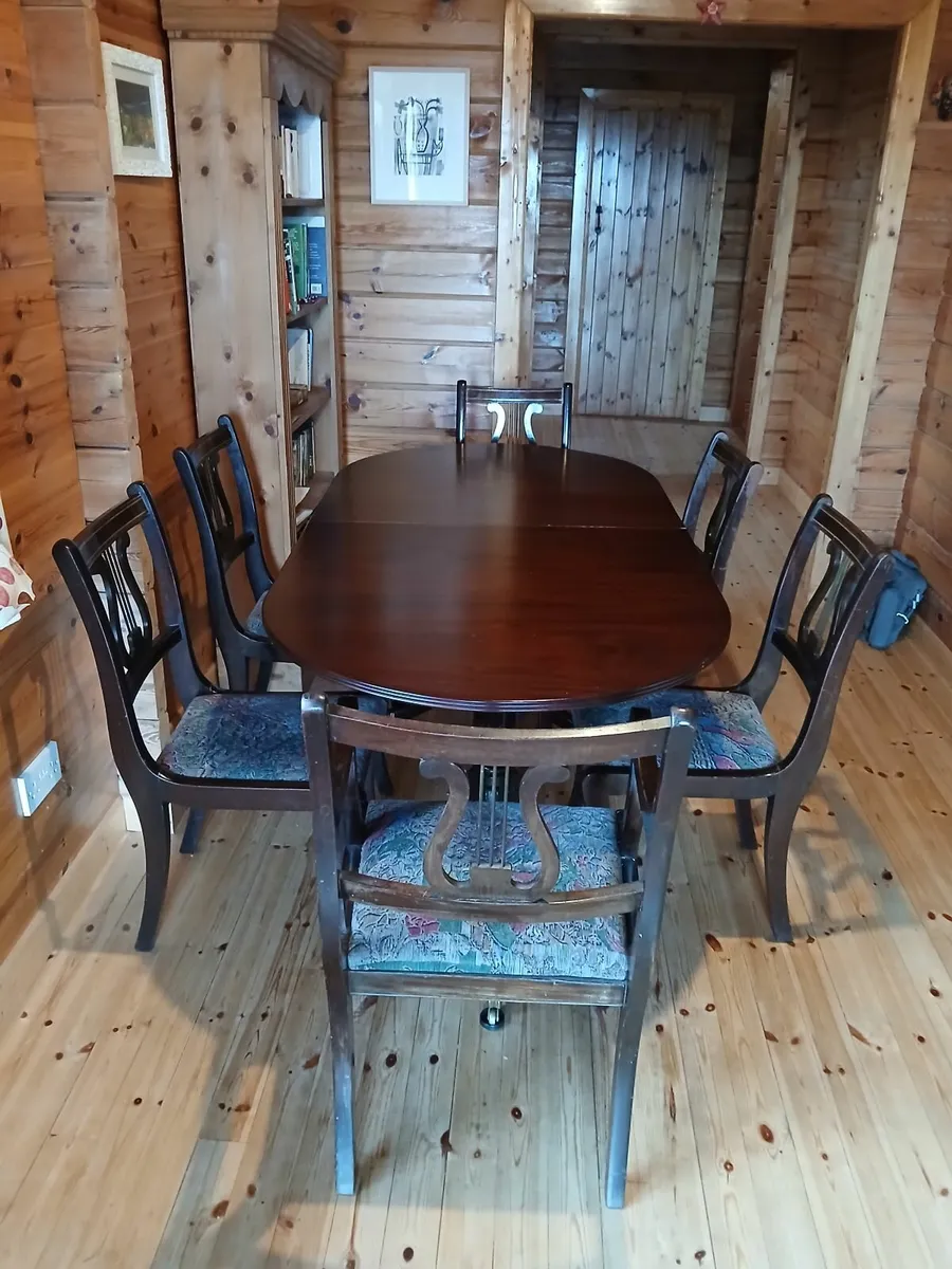 Antique Edwardian dining Table and chairs - Image 1