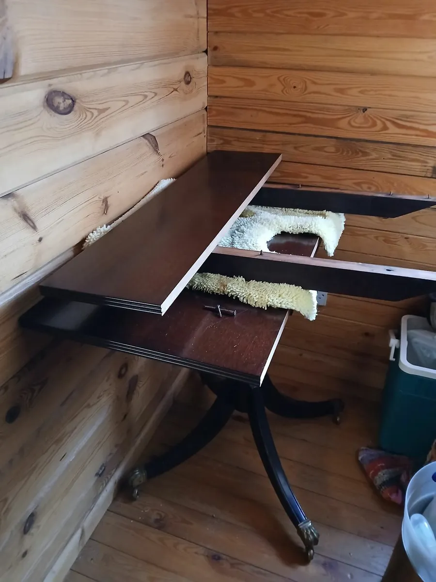 Antique Edwardian dining Table and chairs - Image 4