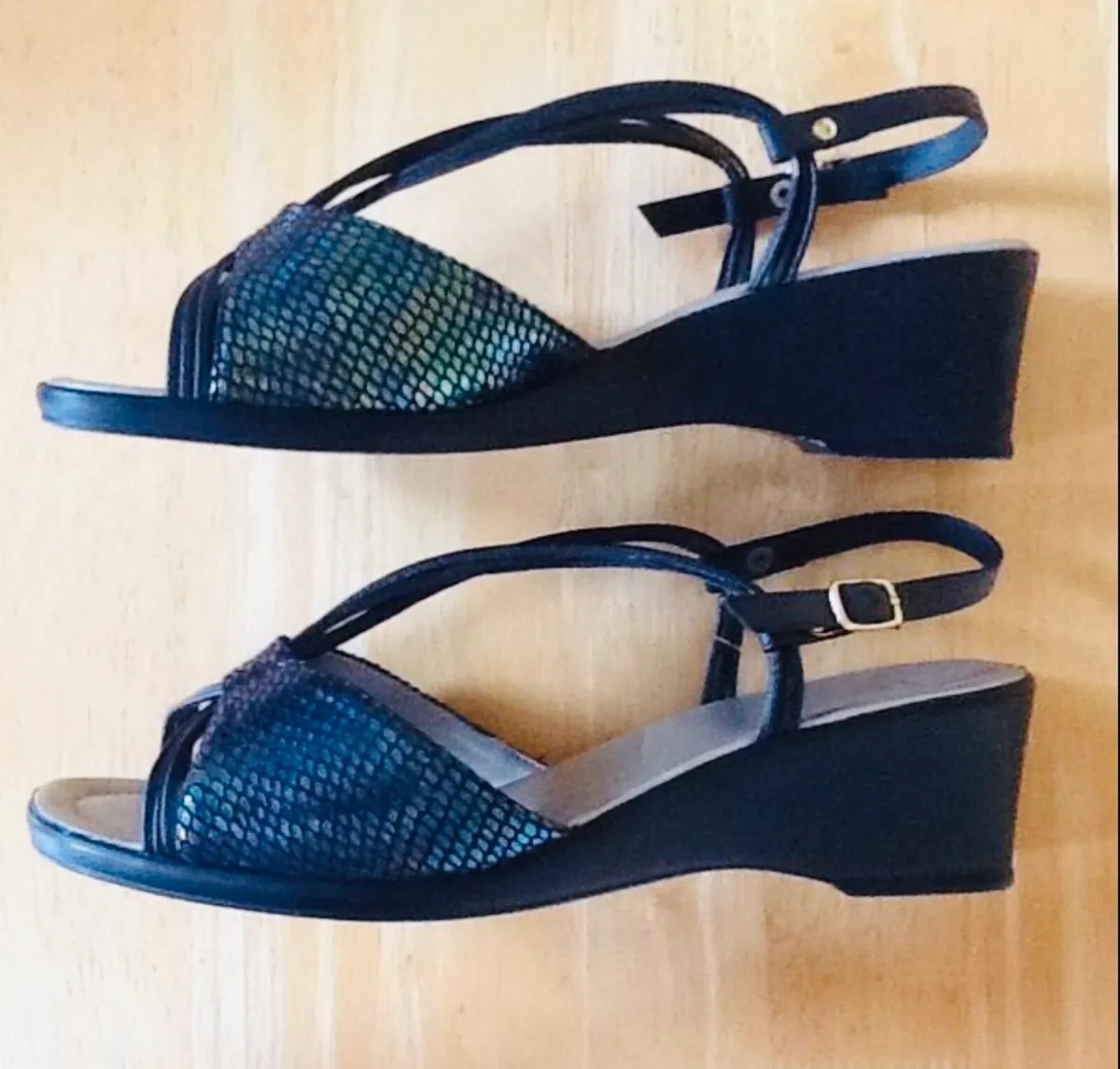 Excellent Condition Black wedge sandals size 40 - Image 1