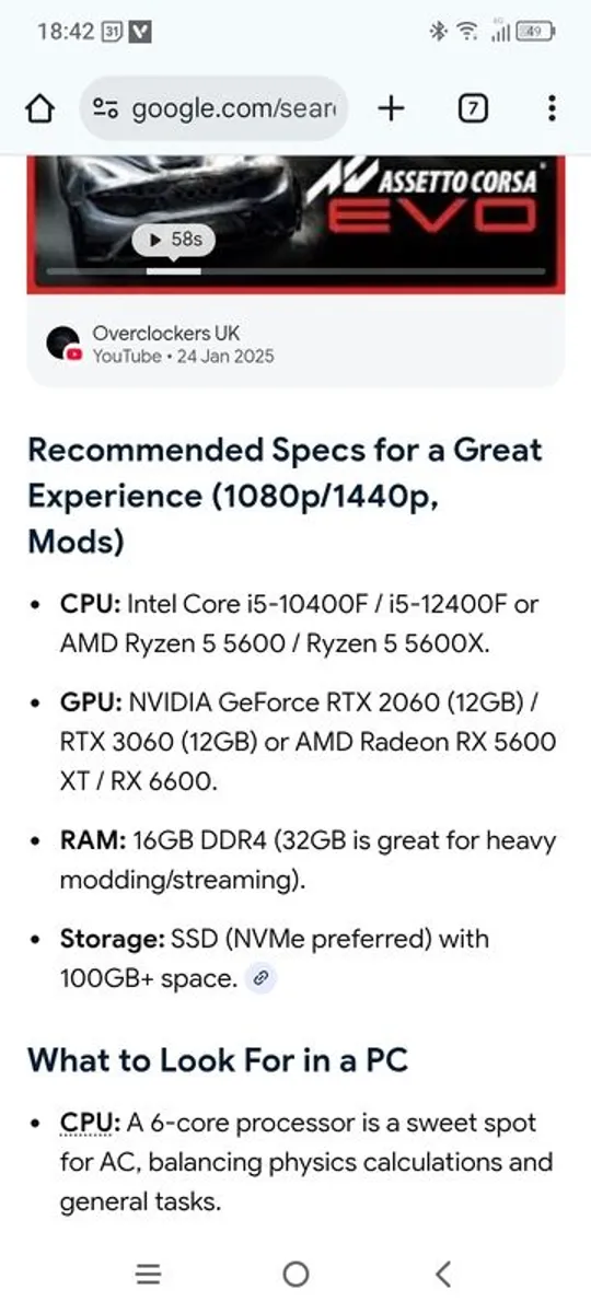 gaming PC for sim drifting