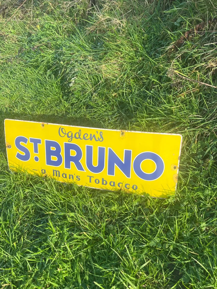 Vintage Ogdens St Bruno Enamel Sign - Image 3