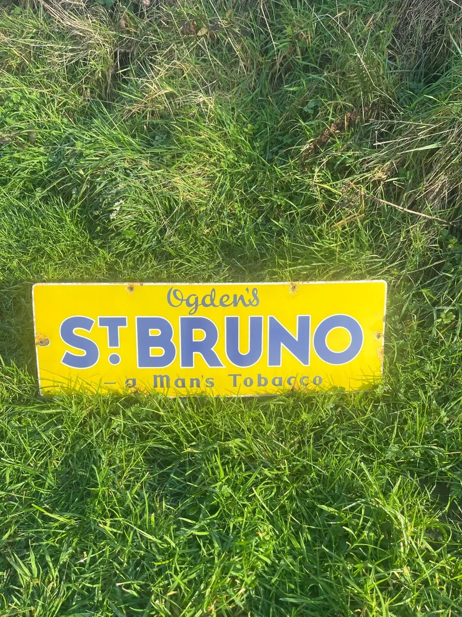 Vintage Ogdens St Bruno Enamel Sign - Image 2