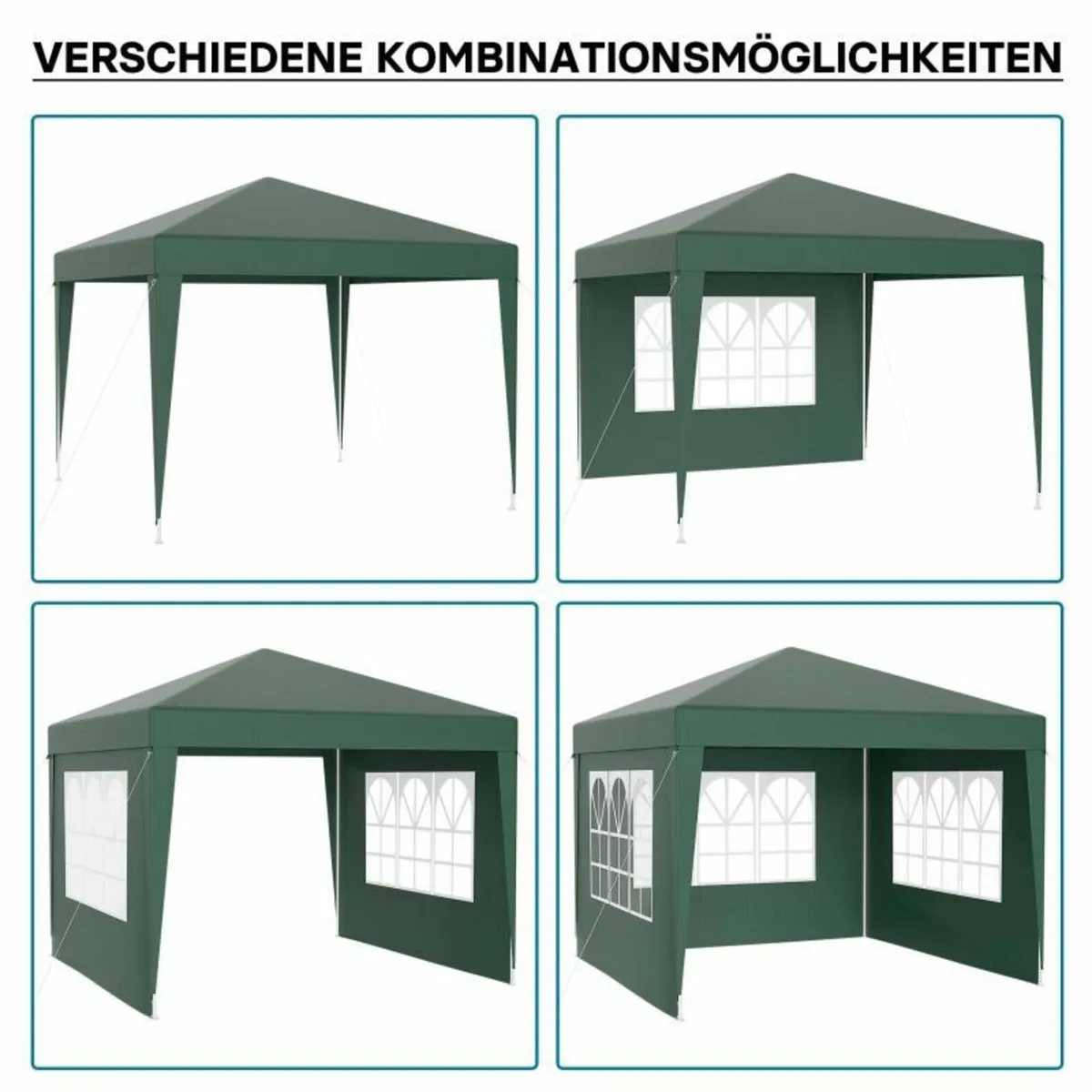 Waterproof 3x3m Gazebo with 4 Side Walls - Image 3