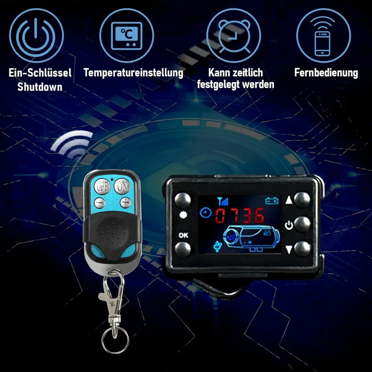 12V 8KW Diesel Heater,LCD, Remote Control - Image 2