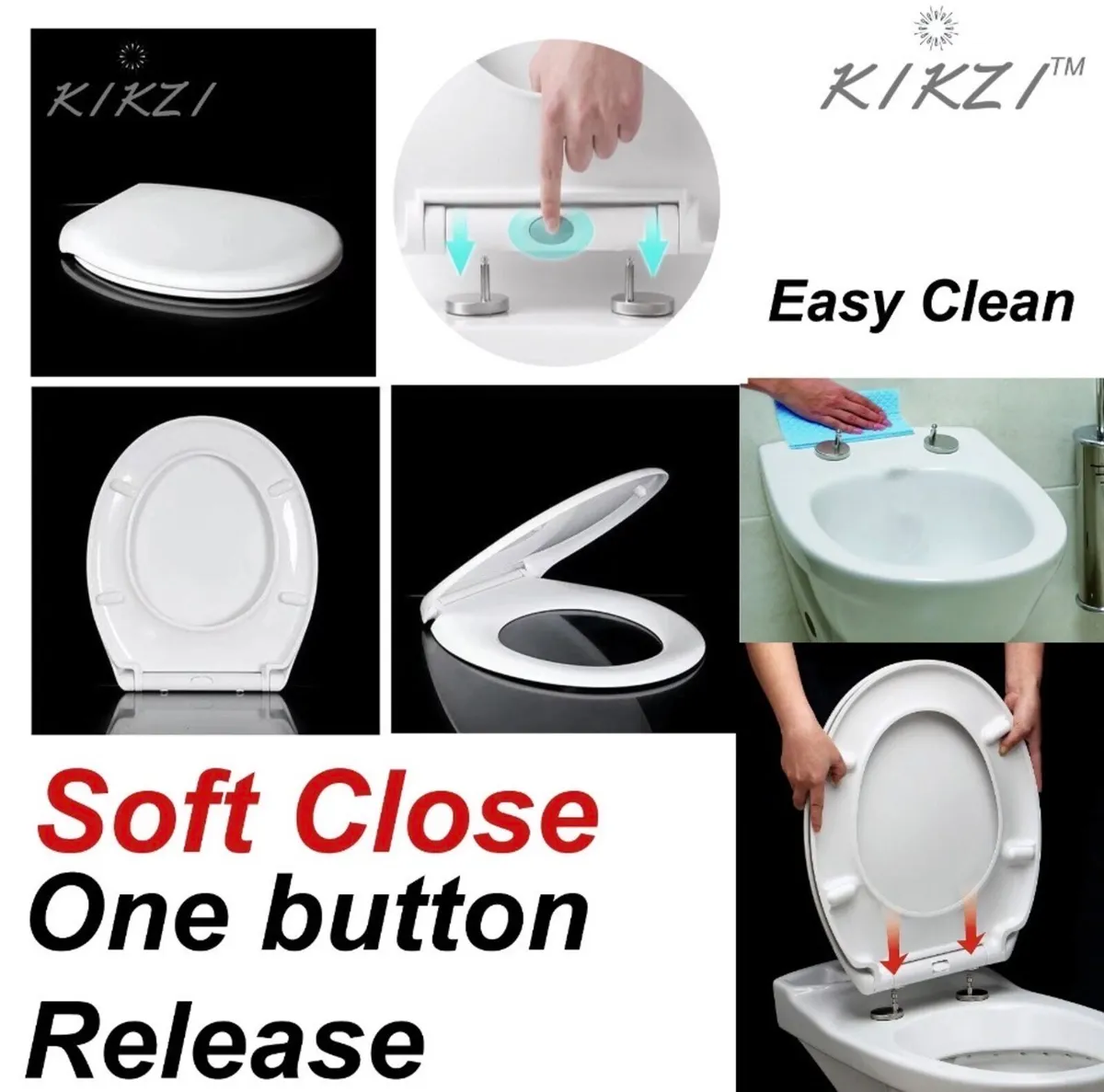 Soft Close Toilet Seat With Metal Fixing Hinges NE - Image 1