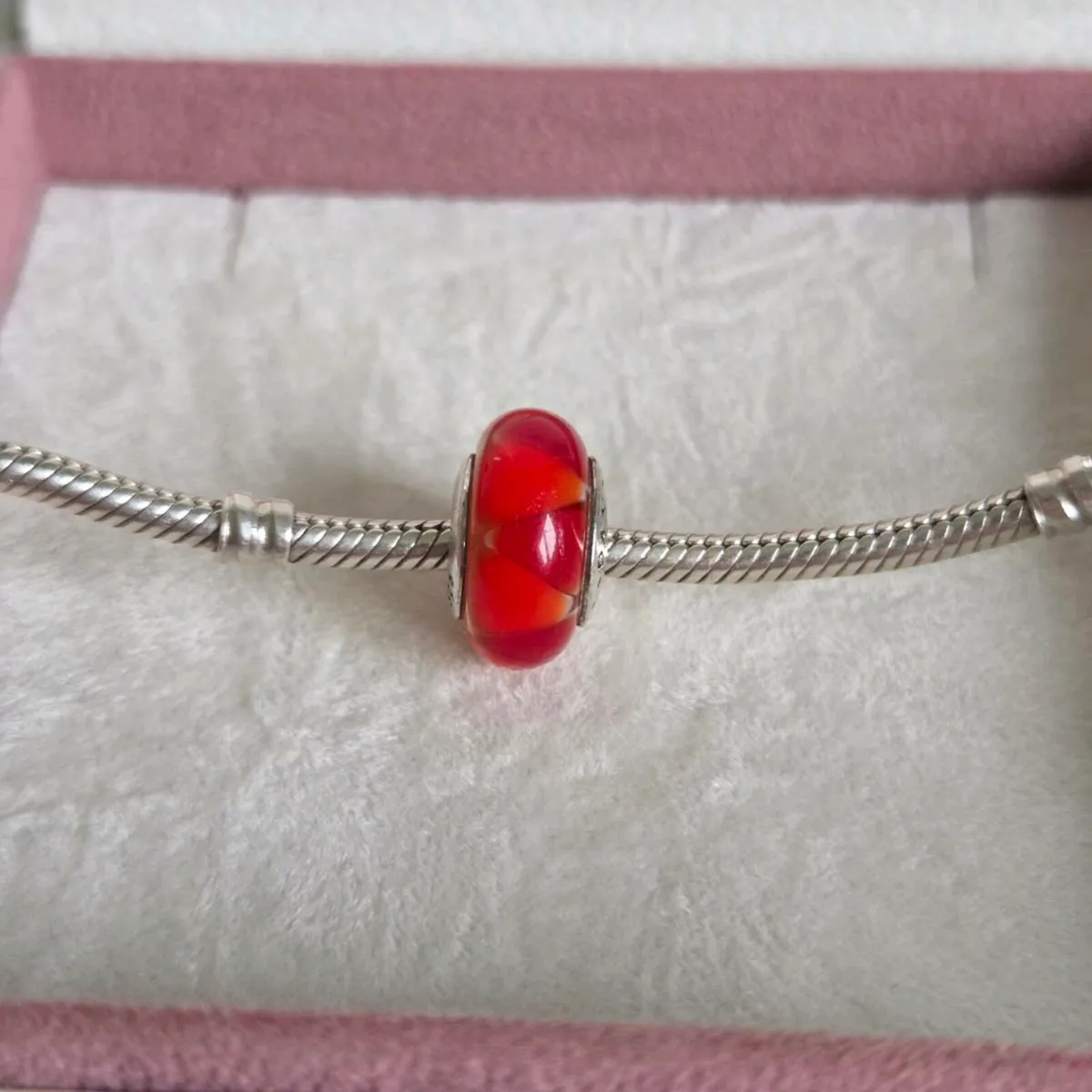 Pandora Captivating Red Orange Murano Glass Charm - Image 2