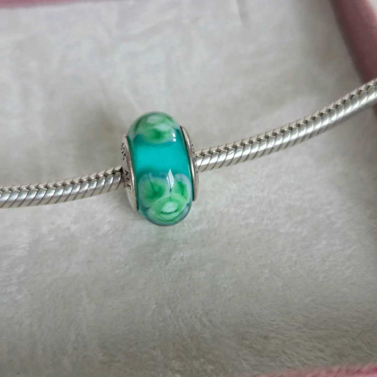 Pandora flower murano glass charm - Image 1