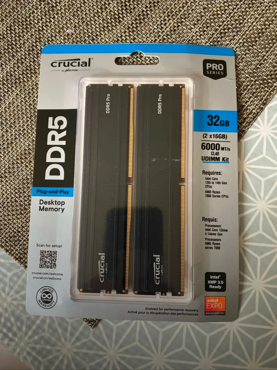 Crucial Pro DDR5 RAM 32GB Kit (2x16GB) 6000MHz