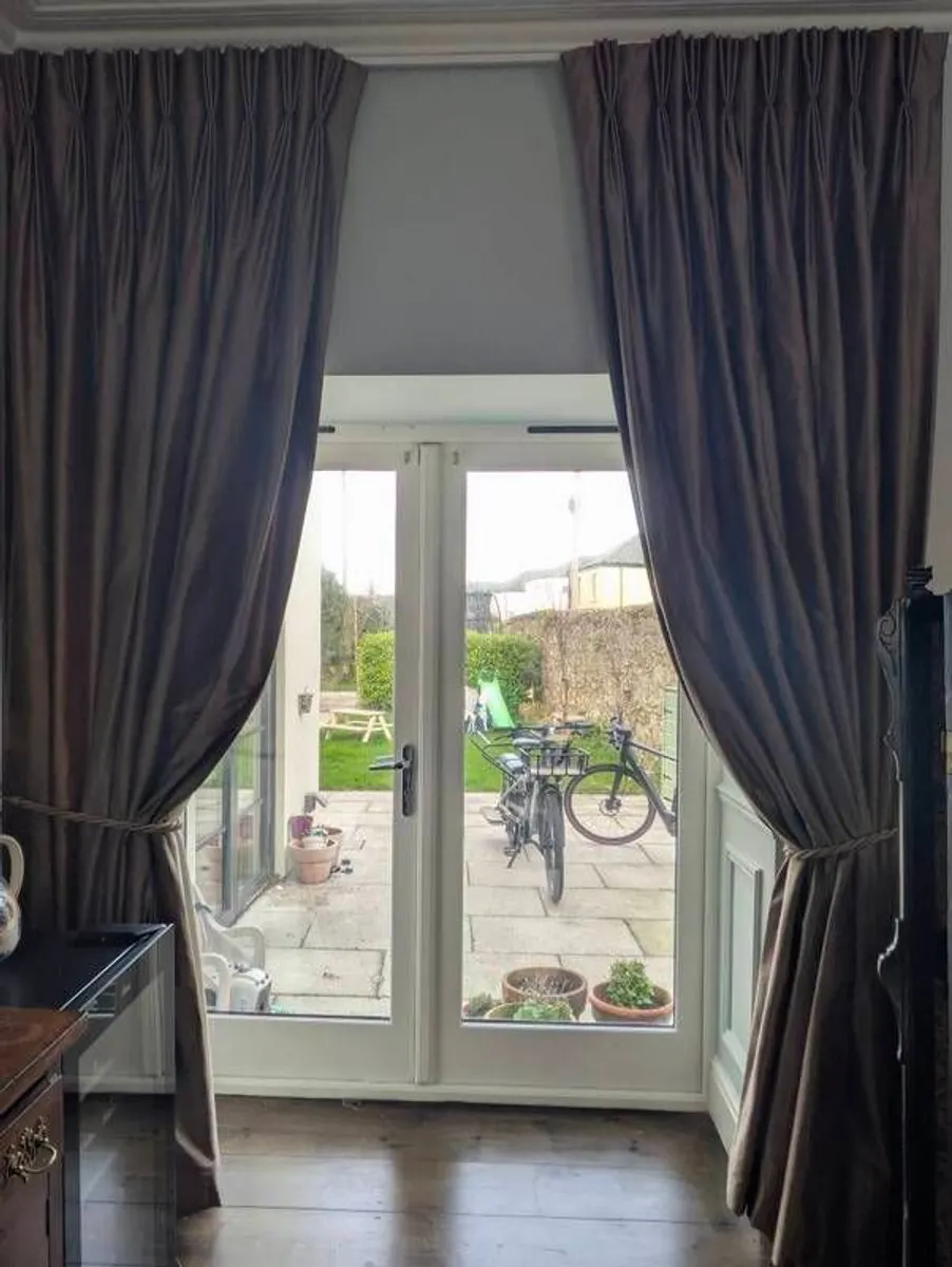 Bespoke raw silk, lined, blackout curtains 120cm x 275cm - Image 1