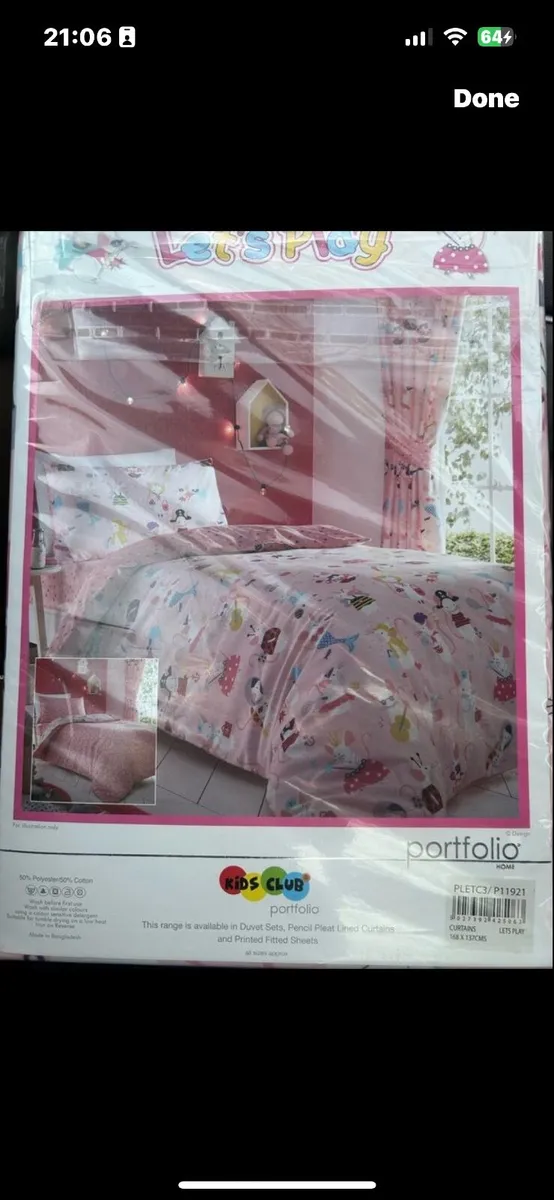 Pencil Pleat Lined Pink Curtains 66 x 54 - Image 4