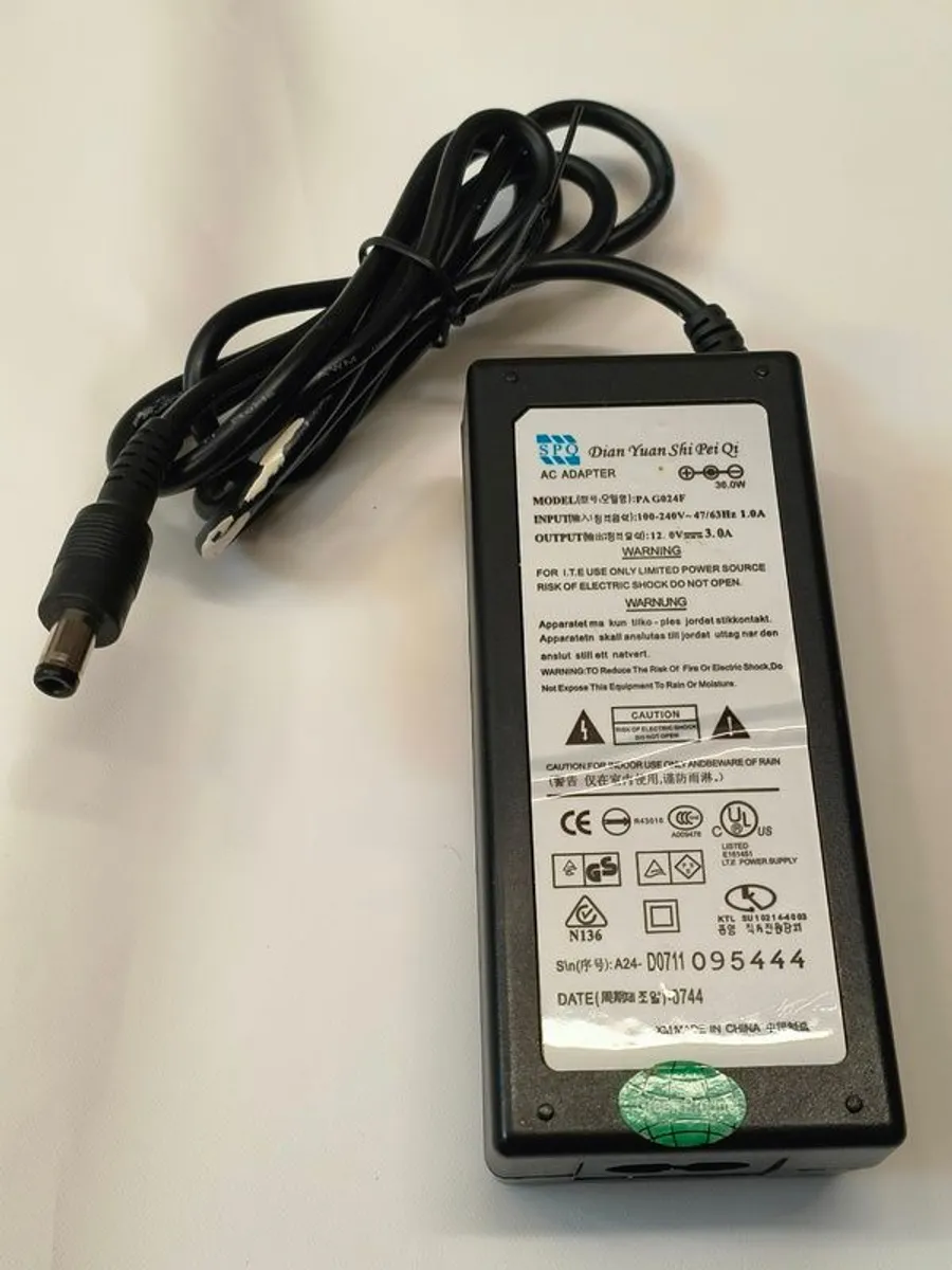 Original power supply AC adapter PAG024F Output: 12V - 3.A/ Used - Image 2