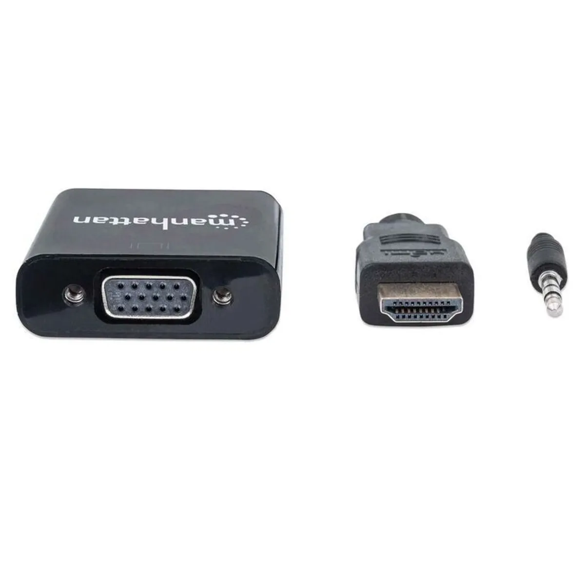 HDMI Male to VGA Female Converter with 3.5mm audio - Black - Image 2
