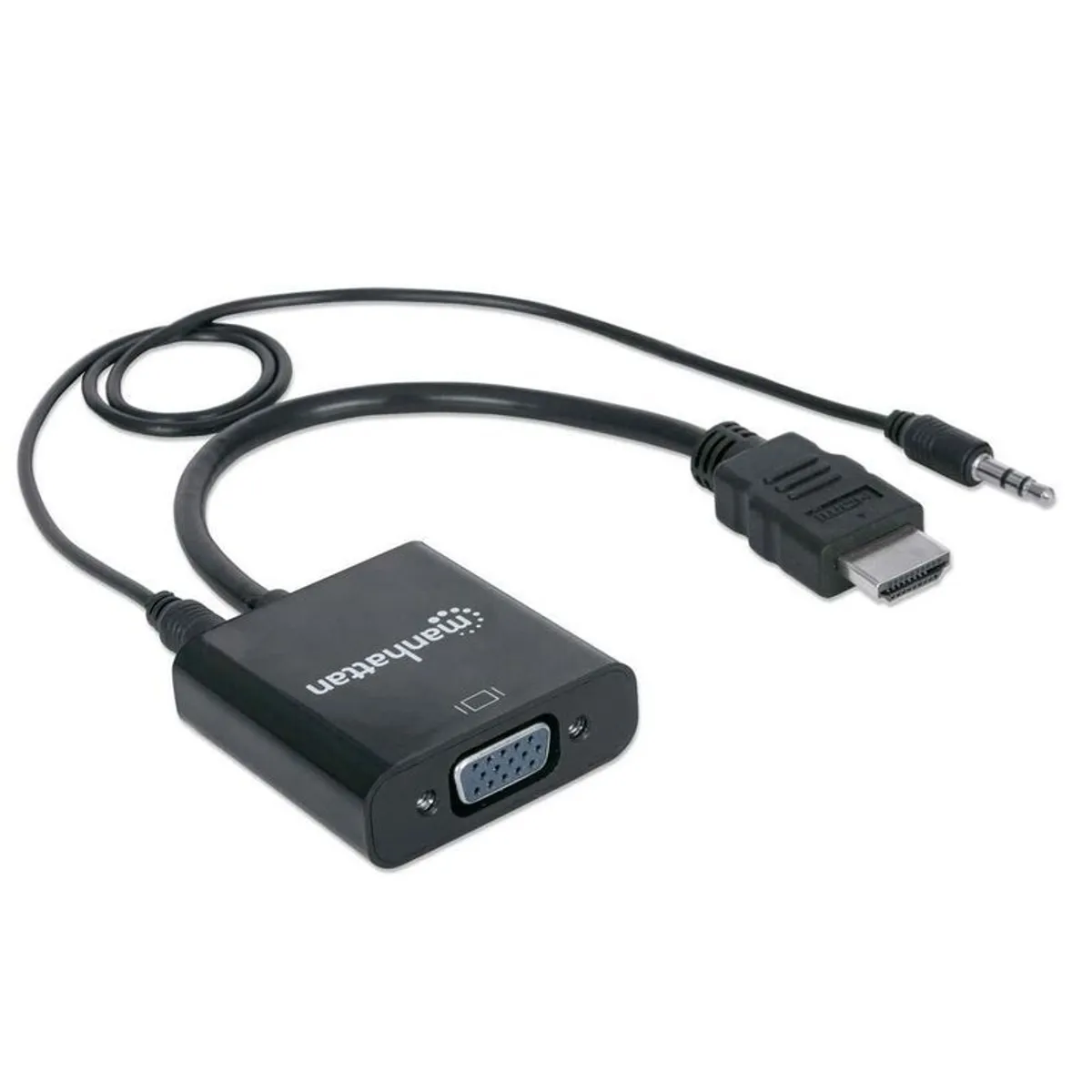 HDMI Male to VGA Female Converter with 3.5mm audio - Black - Image 3