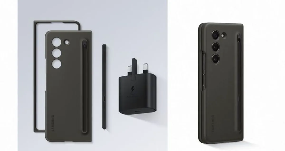 Genuine Samsung Galaxy Z Fold 5 Slim S Pen Case + 25W Plug EF-OF94KKBEGGB Black (New Open Box) - Image 2